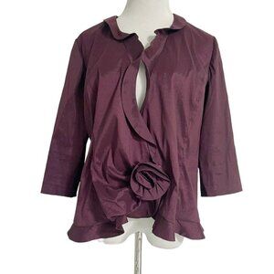 Alex Evenings XL Petite Top Blouse Burgundy Evening Cocktail Party Wedding